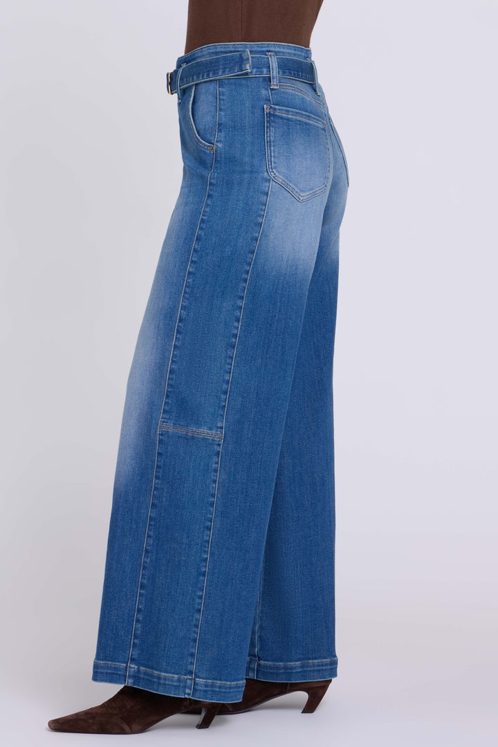 Jean Gracie jambe large taille haute | Agave