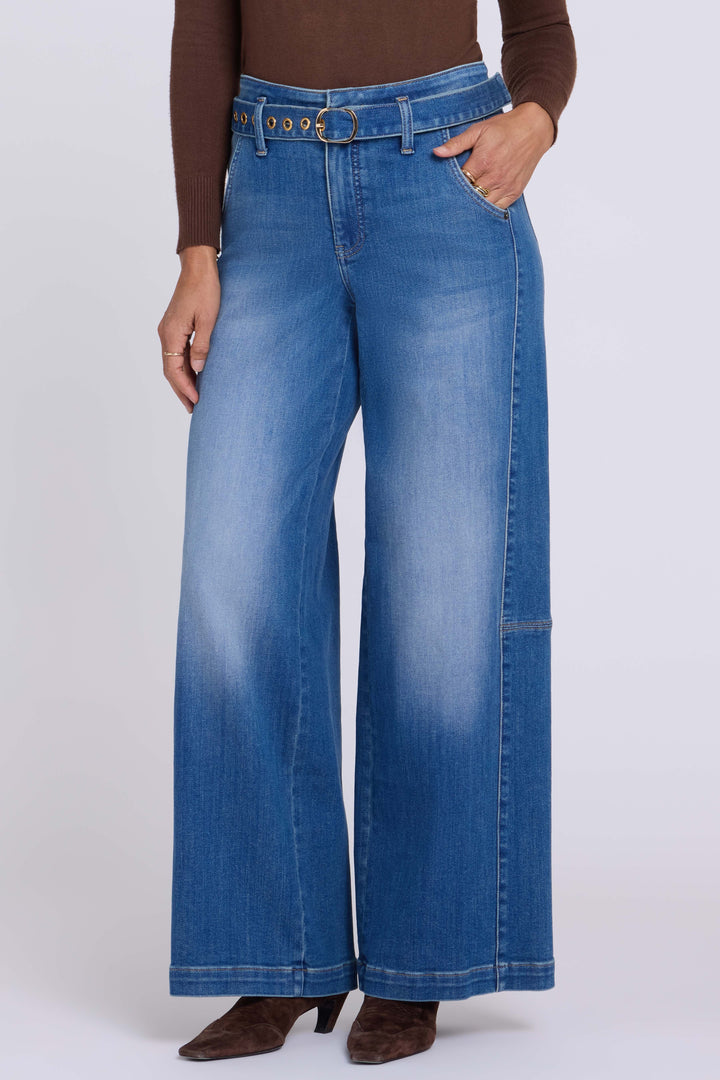 Jean Gracie jambe large taille haute | Agave