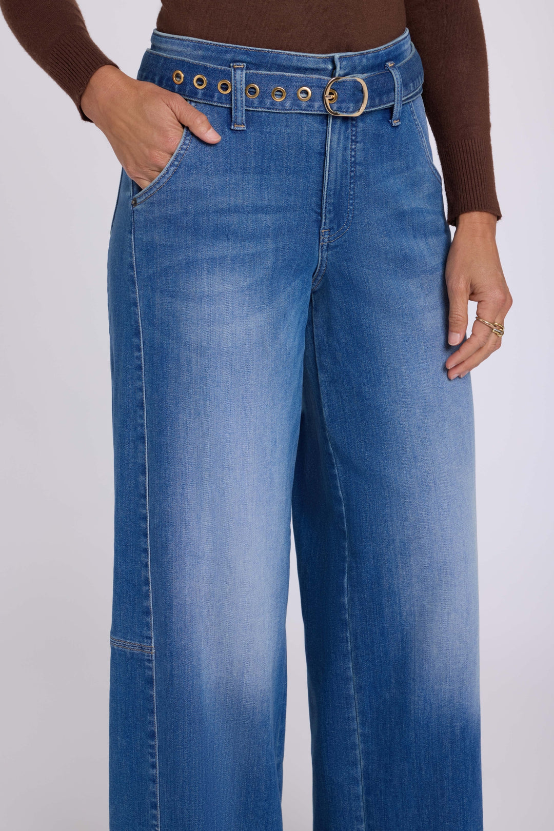 Jean Gracie jambe large taille haute | Agave