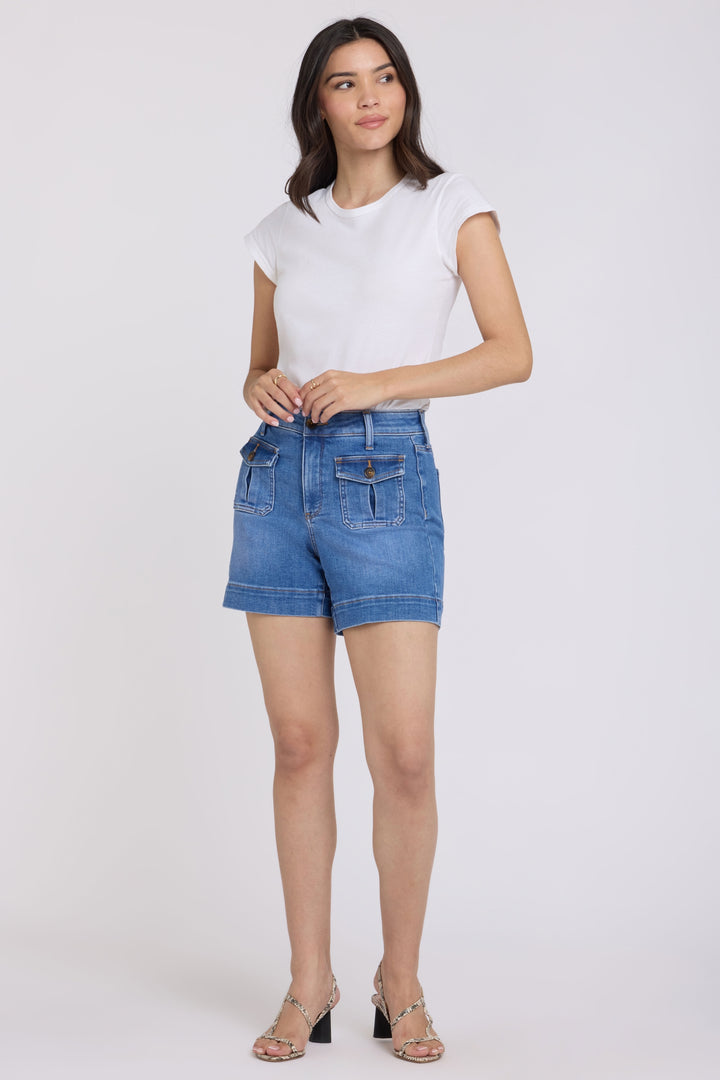 Berkyn Relaxed Denim Shorts With High Rise | Blue Paradise | Denim | NYDJ