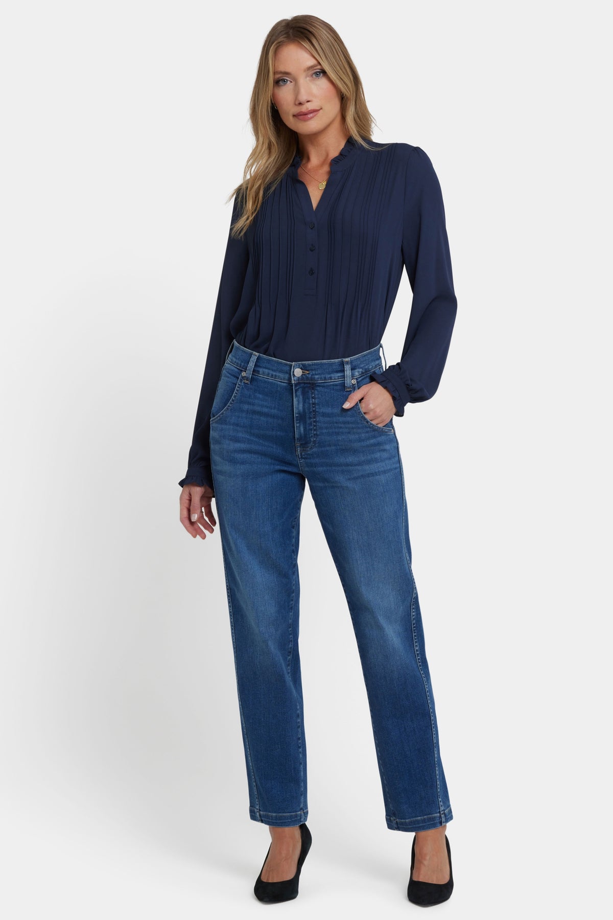 Brooke Loose Straight Jeans | Opera Blue | Denim | NYDJ