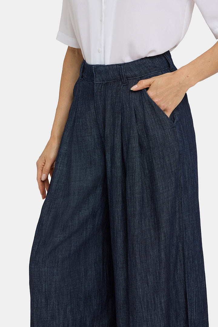 Giselle Wide Leg Ankle Trouser | Dark Indigo | Pants | NYDJ