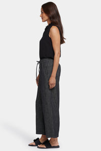 Jayne Pull-On Wide Leg Ankle Pants | Black Rinse | Pants | NYDJ