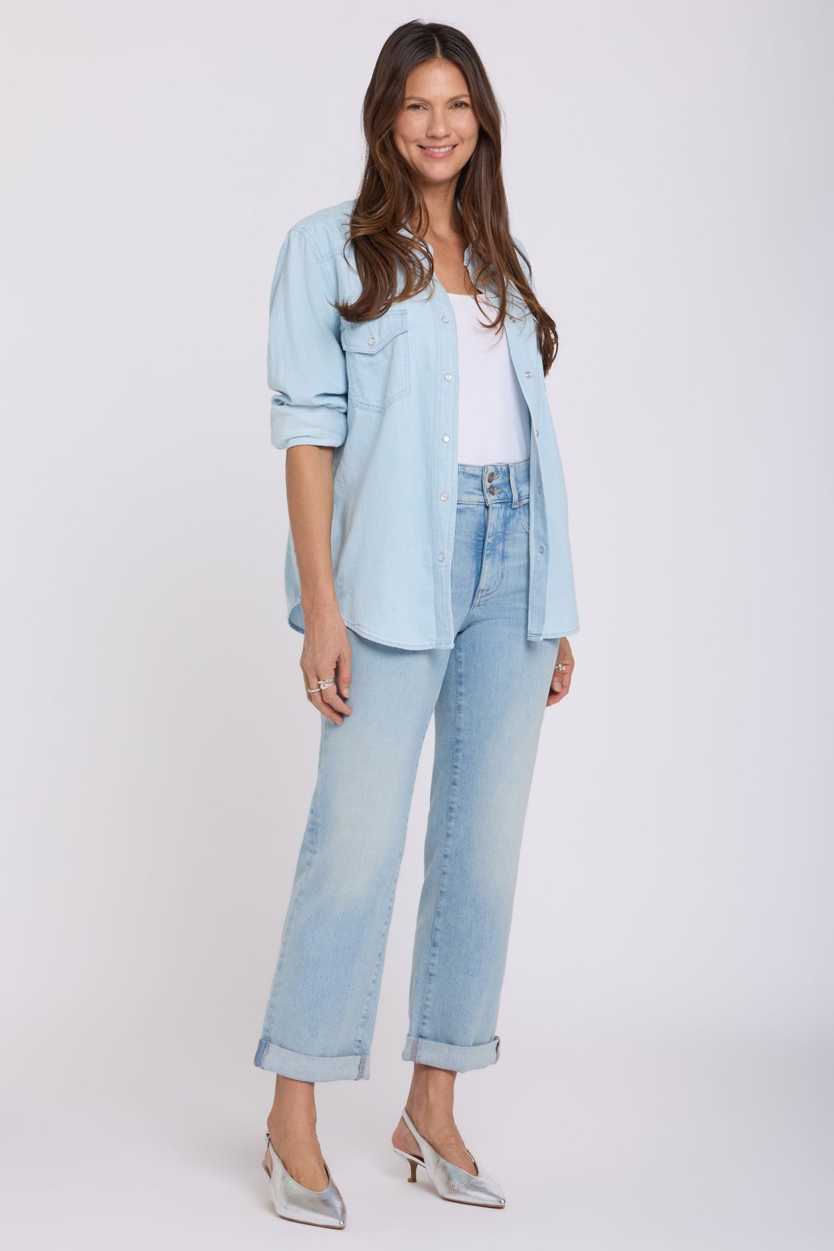 Bailey Relaxed Straight Crop Jeans en Re-New Denim avec High Rise | Breezy Palms