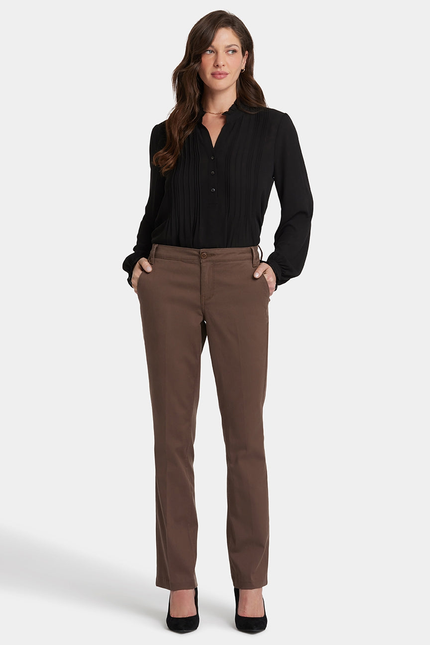 Barbara Bootcut Trouser Brown Stretch Twill | Dark Wood | Non Denim | NYDJ