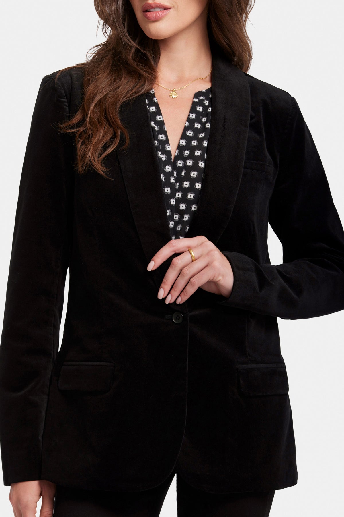 Tuxedo Jacket Velveteen Black | Black | Blazer | NYDJ