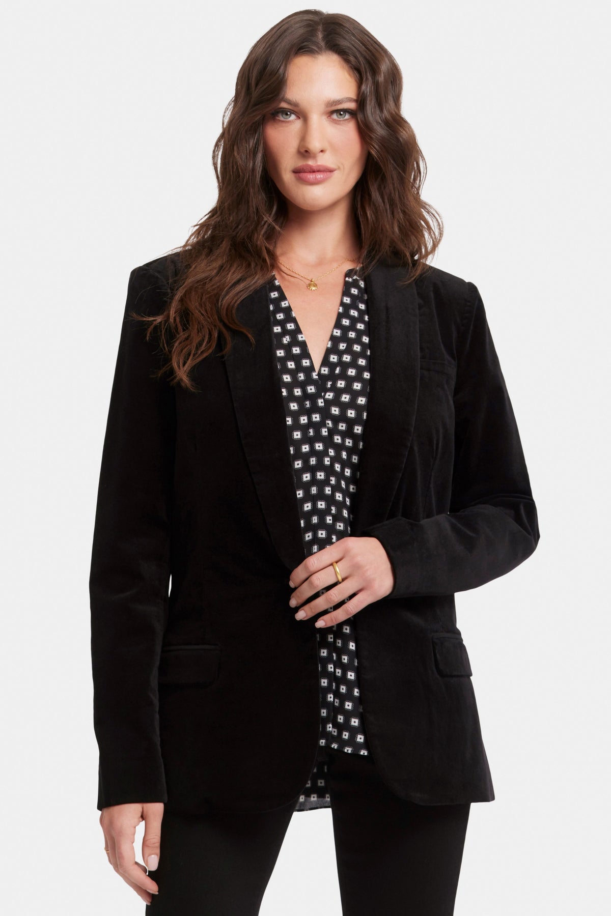 Tuxedo Jacket Velveteen Black | Black | Blazer | NYDJ