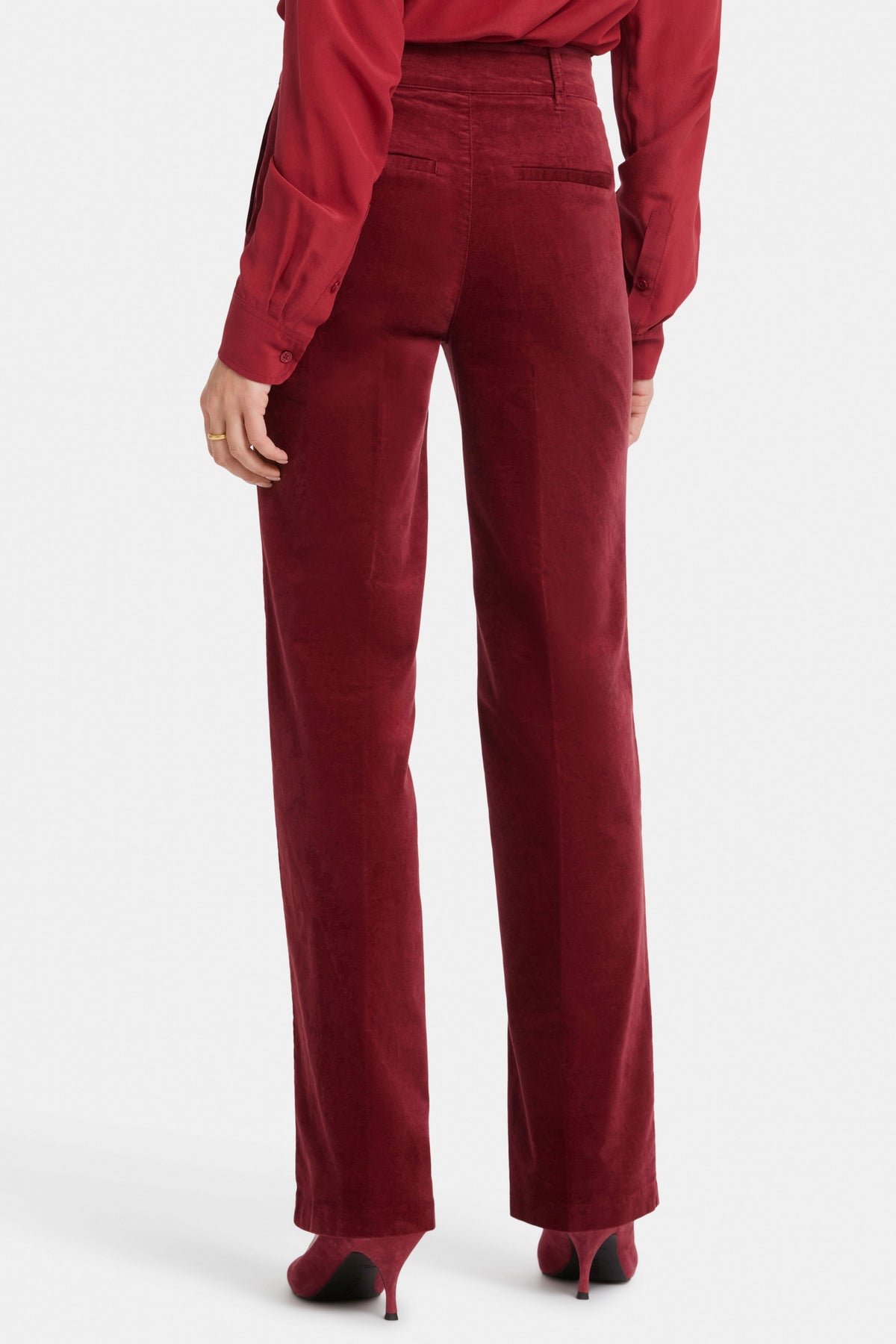 Straight Leg Trouser Velveteen Red | Wild Currant | Pants | NYDJ