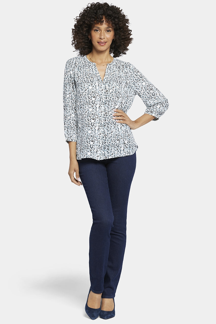 Pintuck Blouse Animal Print | Silverdale | Blouse | NYDJ