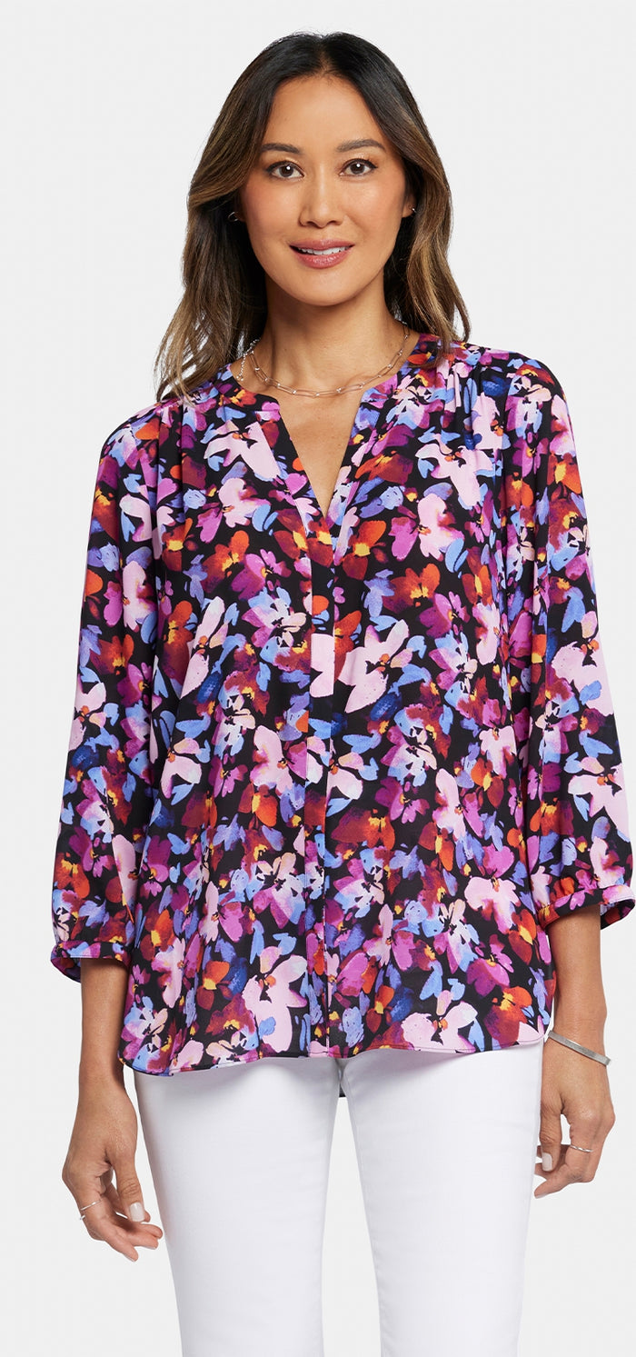 Pintuck Blouse Floral Print | Hot Springs | Blouse | NYDJ