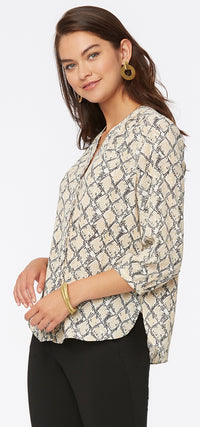 Pintuck Blouse Snake Print | Midland Snake | Blouse | NYDJ