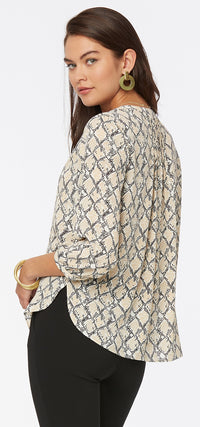 Pintuck Blouse Snake Print | Midland Snake | Blouse | NYDJ