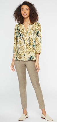 Pintuck Blouse Nature Print | Elm Hill | Blouse | NYDJ