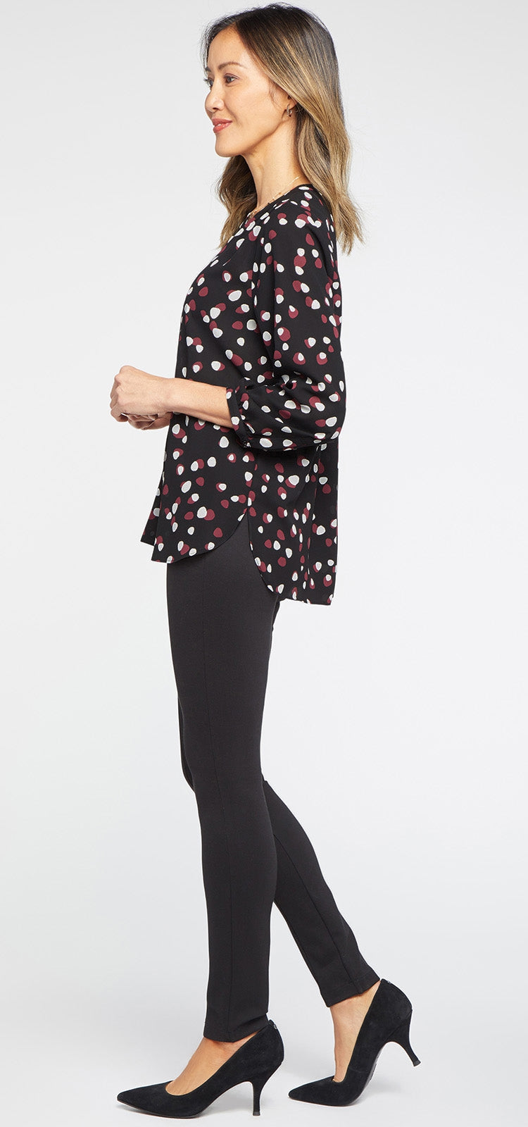 Pintuck Blouse Dot Print | Watkins Dot | Blouse | NYDJ