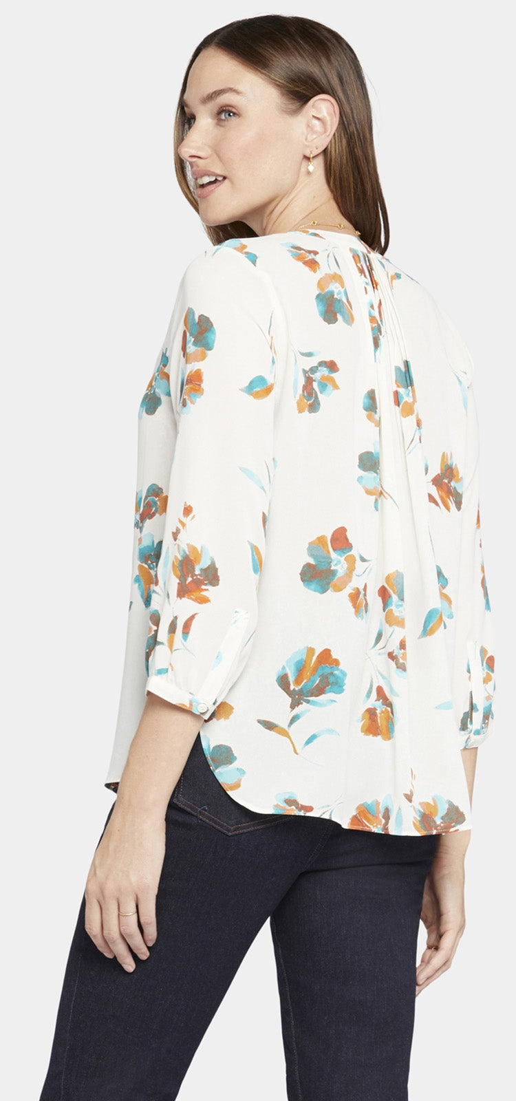 Pintuck Blouse Floral Print | Dream Lily | Blouse | NYDJ