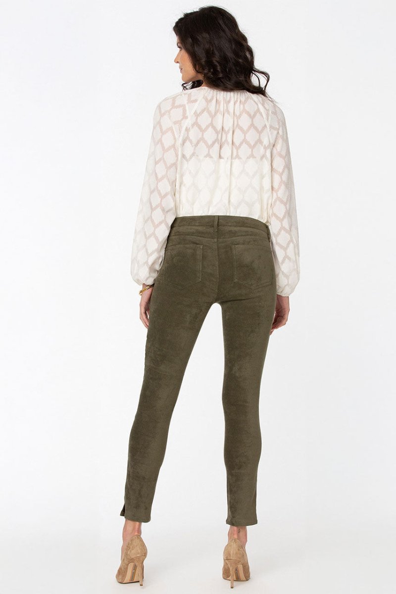 Alina Skinny Green Faux Suede | Martini Olive | Pants | NYDJ
