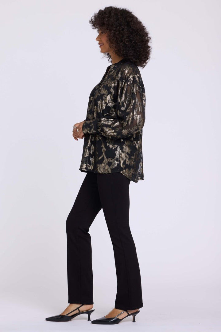 Anika Blouse | Black &amp; Gold - NYDJ