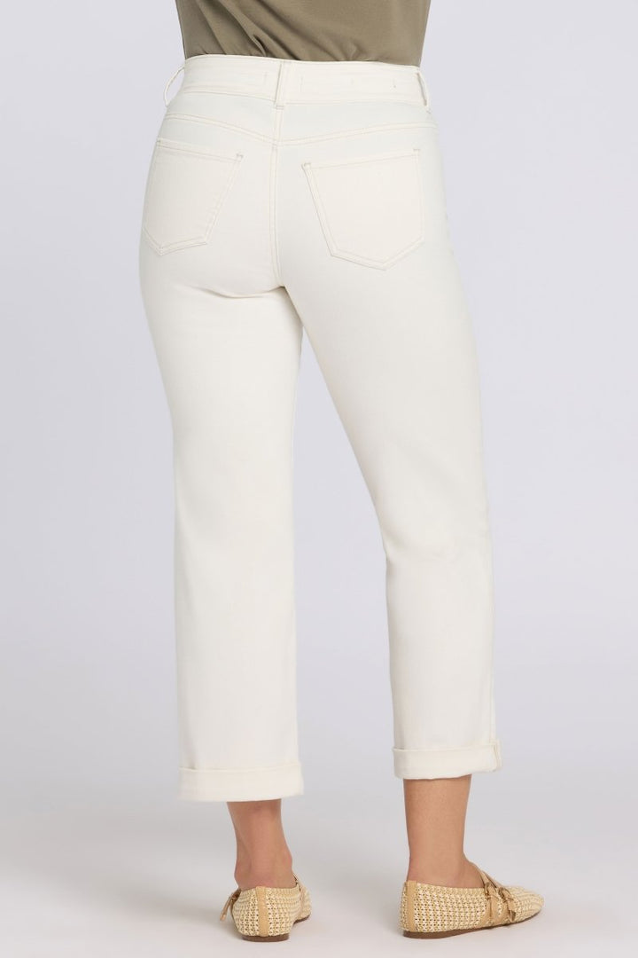 Bailey Relaxed Straight Crop Jeans In Cool Embrace® Denim With High Rise | Vintage White | Denim | NYDJ