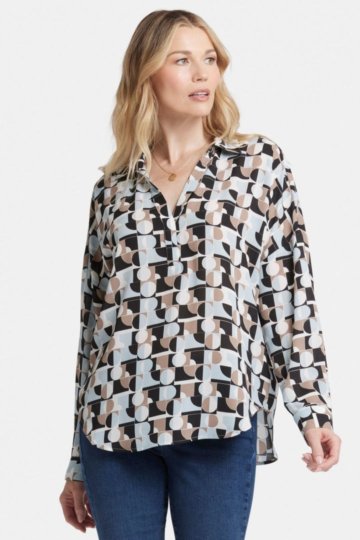 Becky Blouse Graphic Print | Light &amp; Fog | Blouse | NYDJ