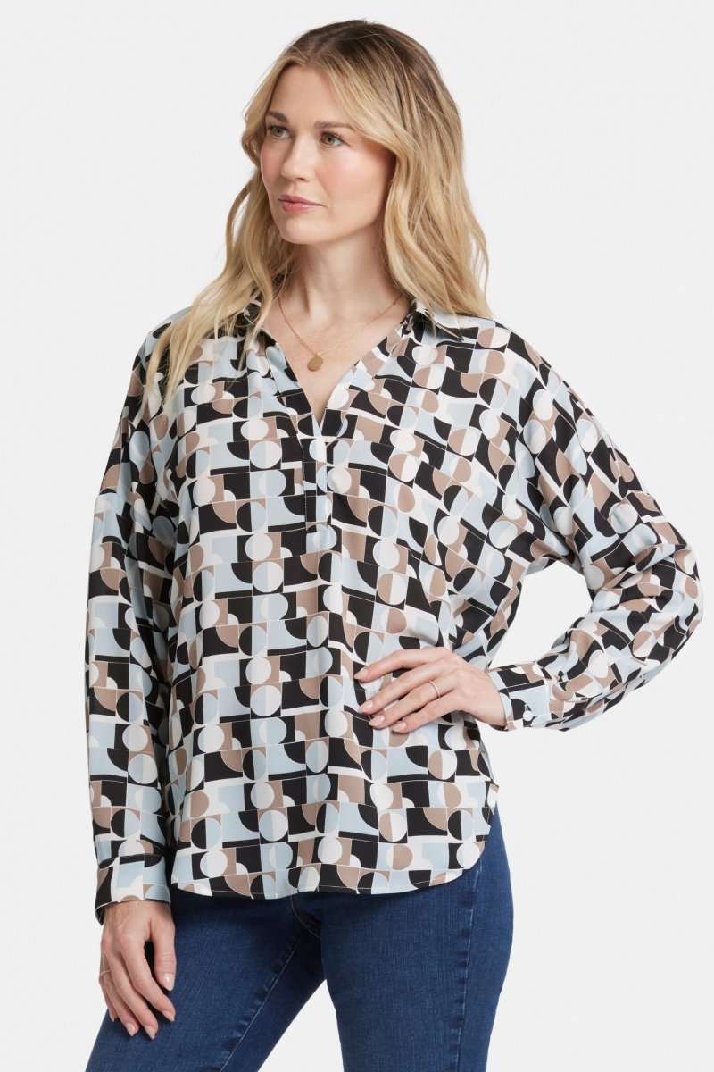 Becky Blouse Graphic Print | Light &amp; Fog | Blouse | NYDJ