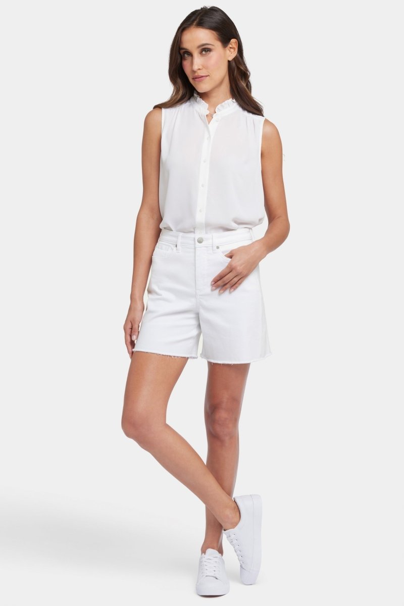 Berkyn Relaxed Denim Shorts With Super High Rise | Optic White | Shorts | NYDJ