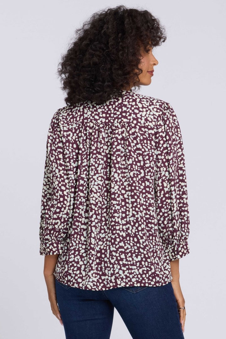 Bonnie Blouse | Random Dots Wine Sorbet - NYDJ