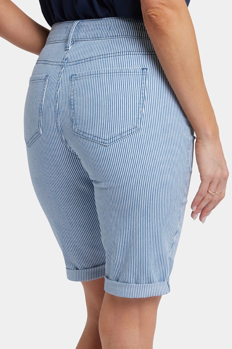 Briella 11 Inch Denim Shorts With Roll Cuffs | Merida Stripe | Shorts | NYDJ