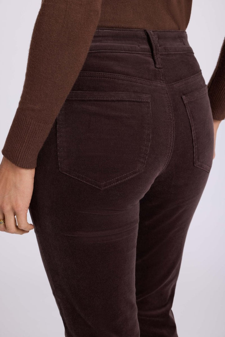 Brooklyn Bootcut Pants in Fine Wale Stretch Corduroy | Bitter Chocolate - NYDJ