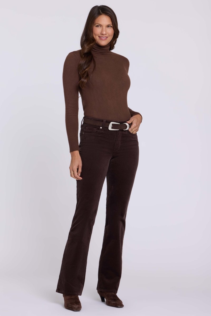 Brooklyn Bootcut Pants in Fine Wale Stretch Corduroy | Bitter Chocolate - NYDJ
