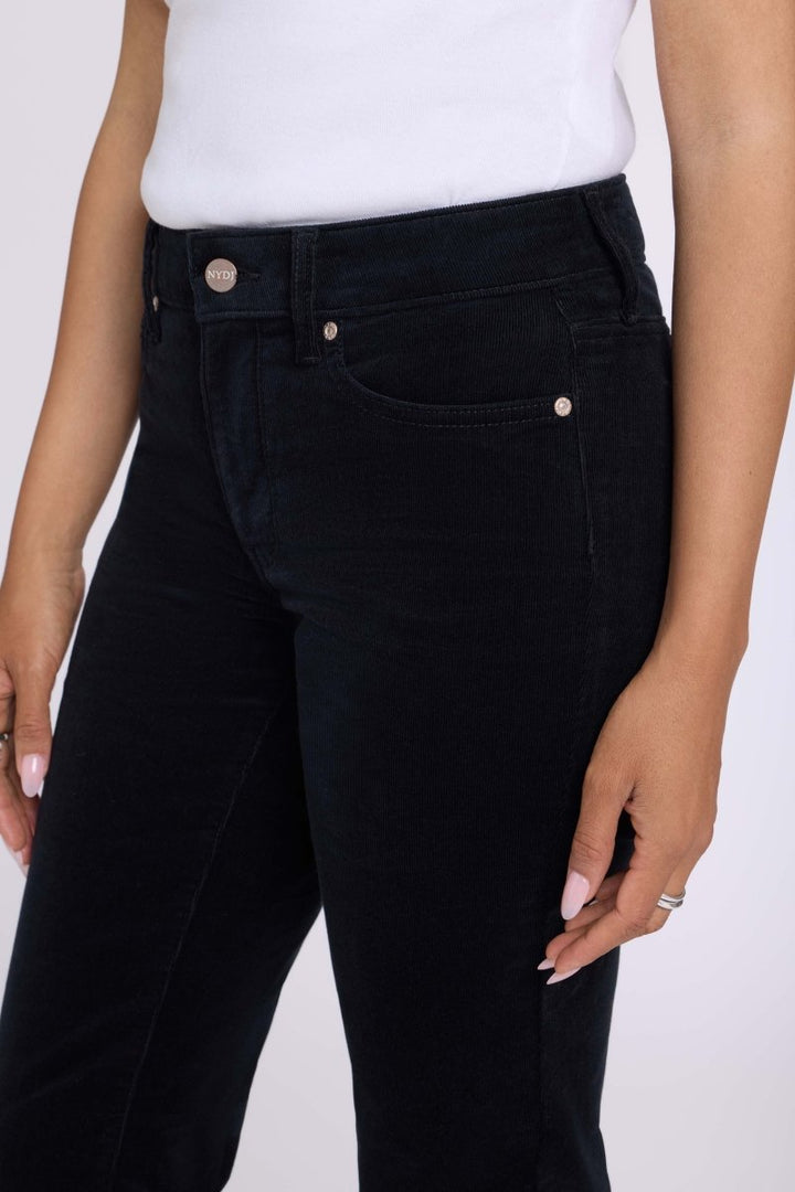 Brooklyn Bootcut Pants in Fine Wale Stretch Corduroy | Black - NYDJ