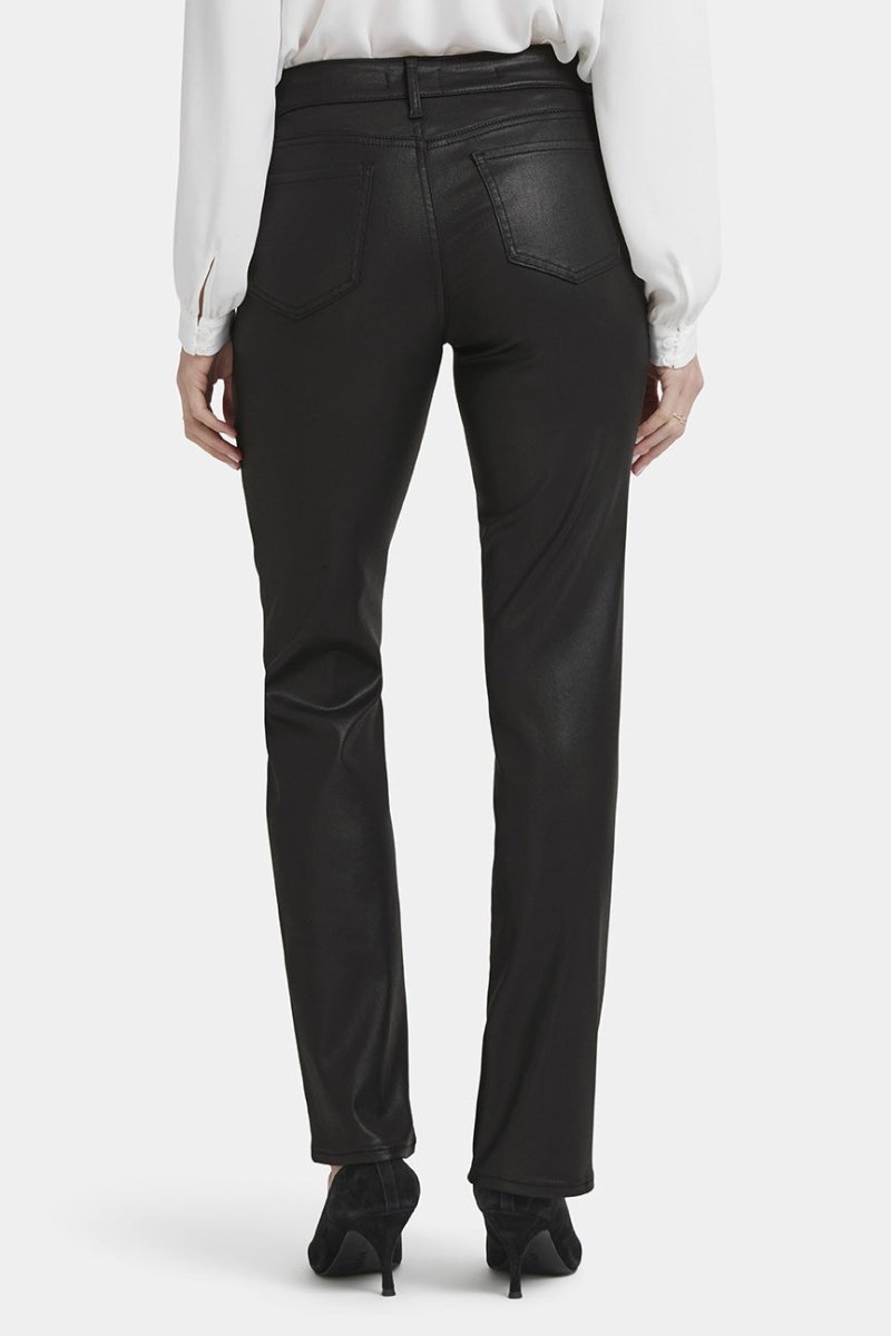 Coated Marilyn Straight Jeans | Black Coated | Pants | NYDJ