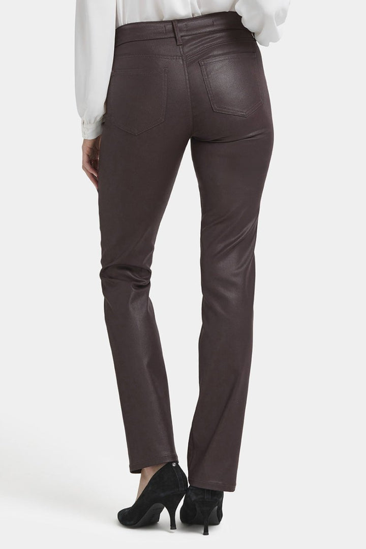 Coated Marilyn Straight Jeans | Cordovan Coated | Pants | NYDJ