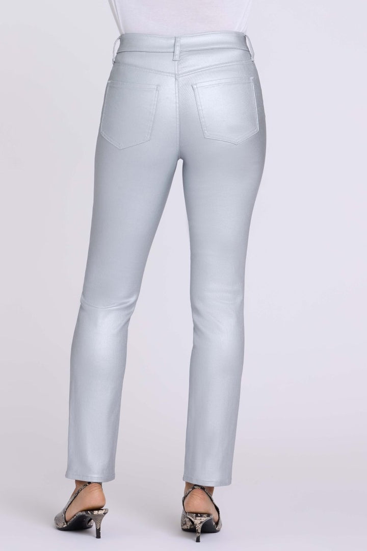 Coated Sheri Slim Straight Jeans | Coated Silver - NYDJ