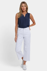 Coco Relaxed Wide Leg Crop Jeans With High Rise | Optic White | Denim | NYDJ
