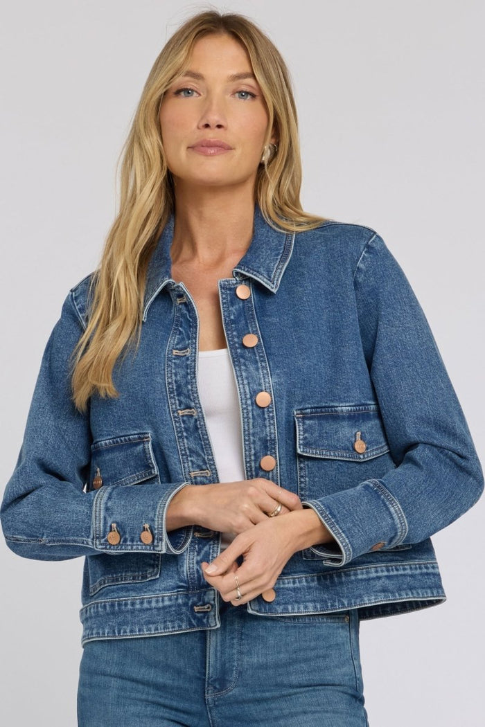 Denim Jacket With Oversize Pockets | Salton | Denim | NYDJ