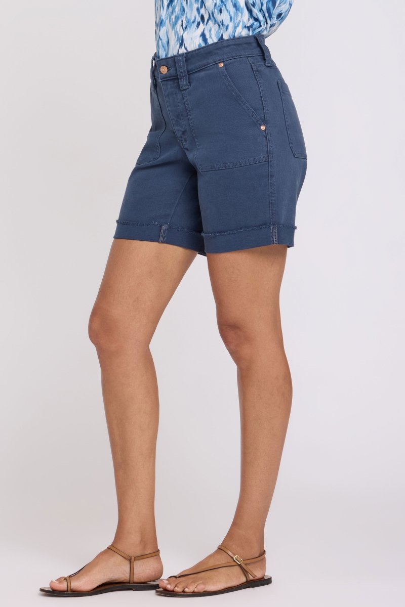 Diana Cuffed Relaxed Shorts | Vintage Navy - NYDJ