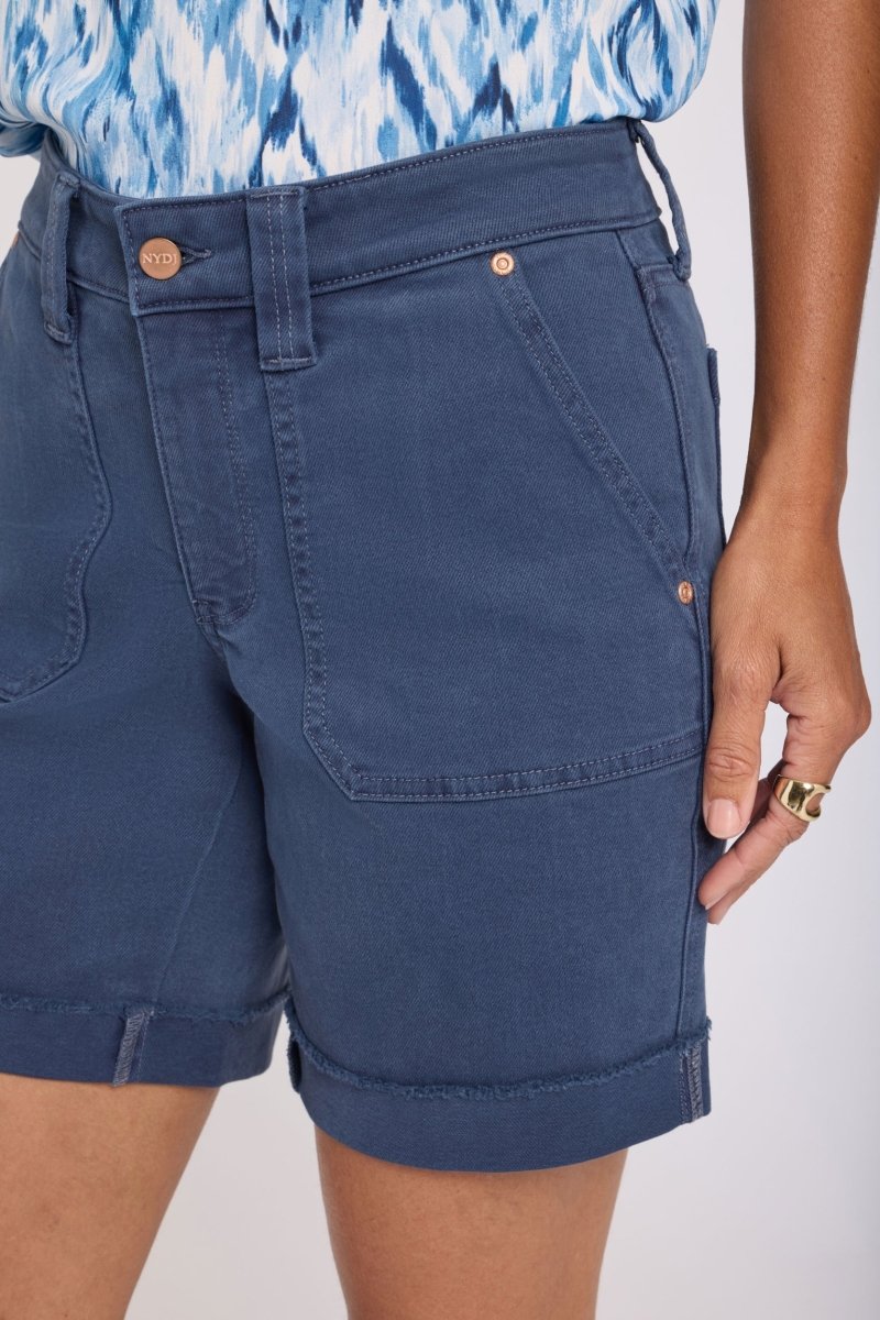 Diana Cuffed Relaxed Shorts | Vintage Navy - NYDJ