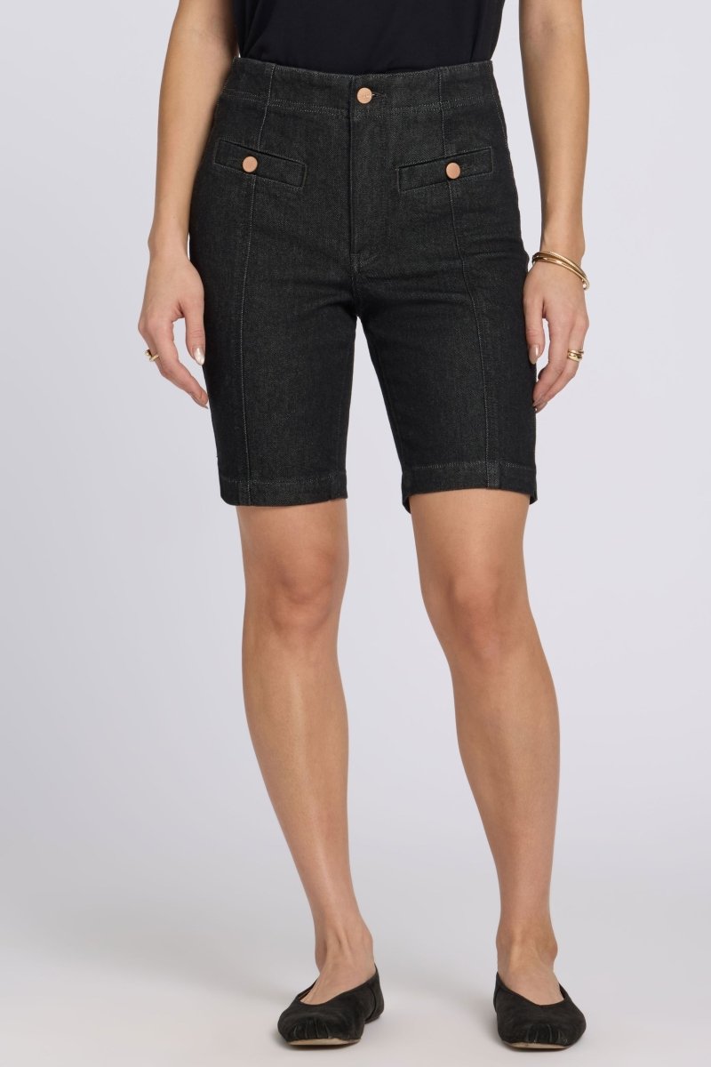 Ella Denim Shorts With High Rise | Black Rinse | Denim | NYDJ