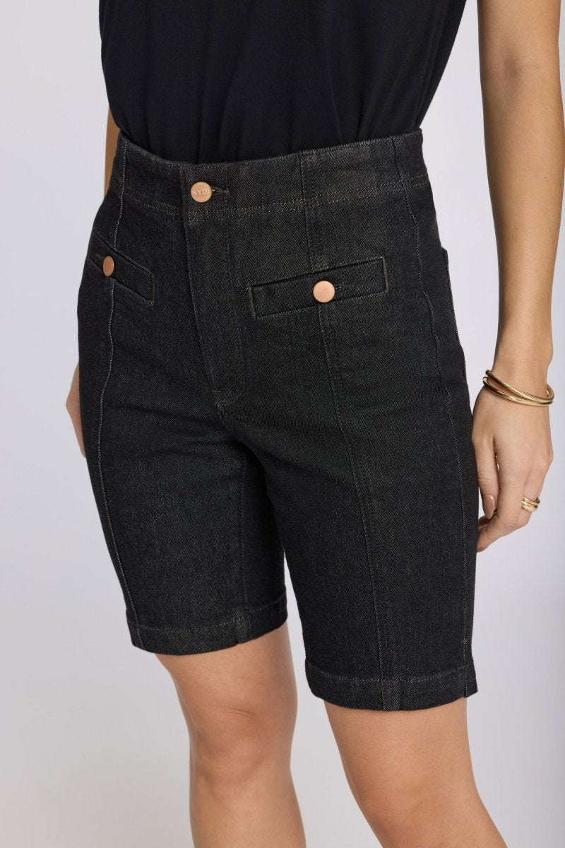 Ella Denim Shorts With High Rise | Black Rinse | Denim | NYDJ