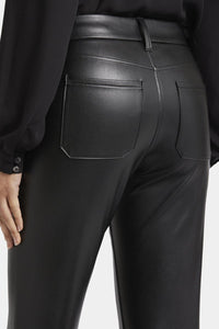 Faux Leather Straight Sculpt-Her™ Ankle Trouser Black | Black | Pants | NYDJ