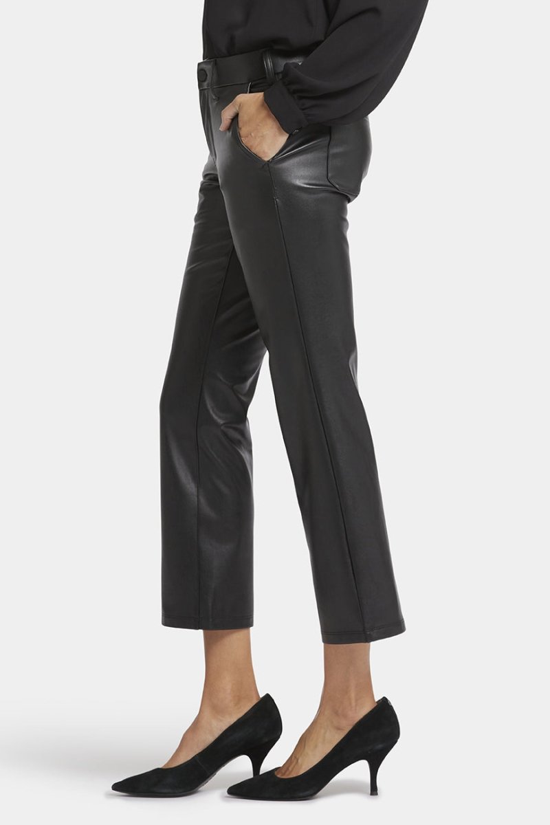 Faux Leather Straight Sculpt-Her™ Ankle Trouser Black | Black | Pants | NYDJ