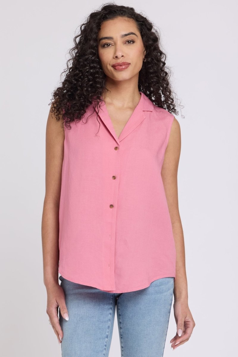 Gabrielle Sleeveless Linen Blouse | Desert Rose | Blouse | NYDJ