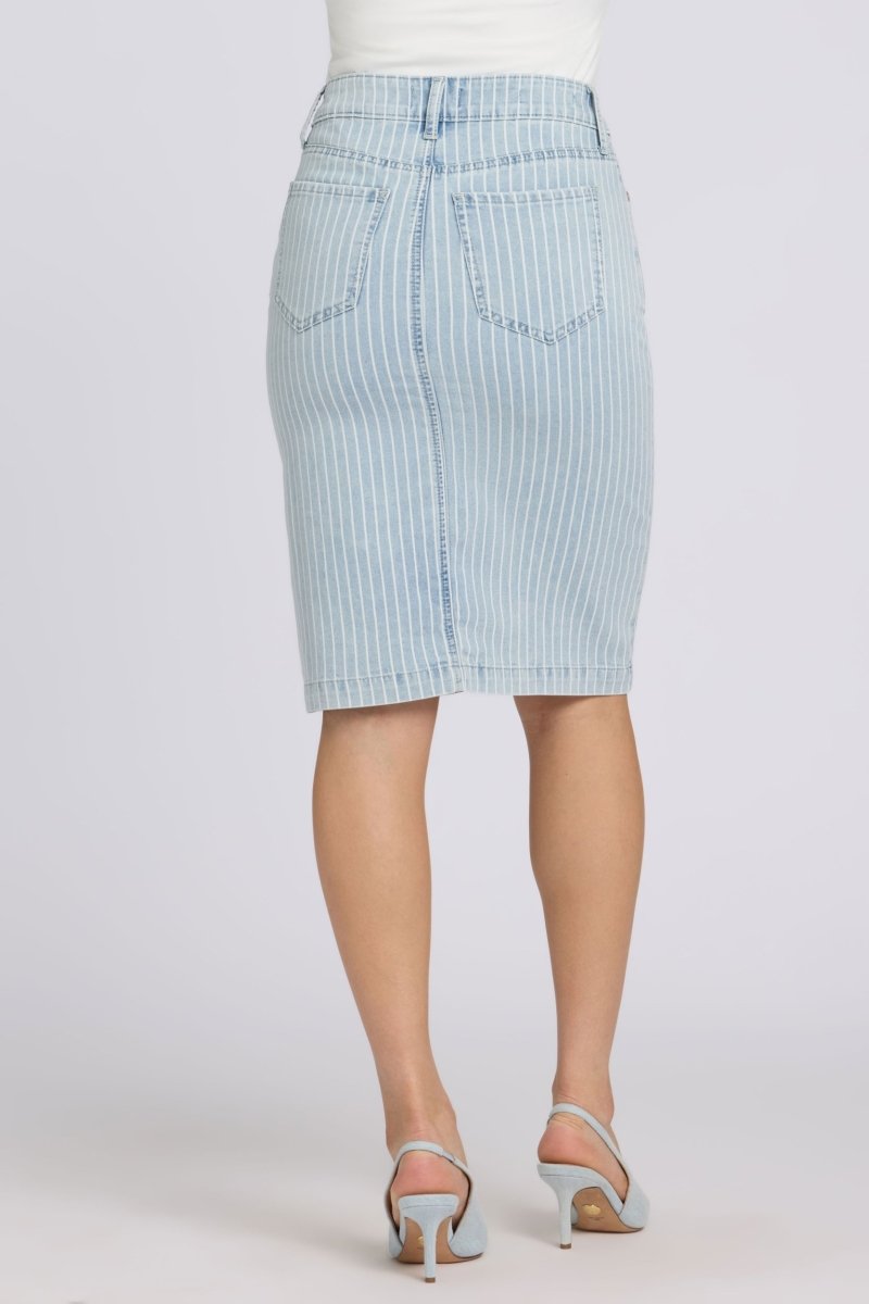 High Rise Denim Skirt | Azure Stripe | Denim | NYDJ