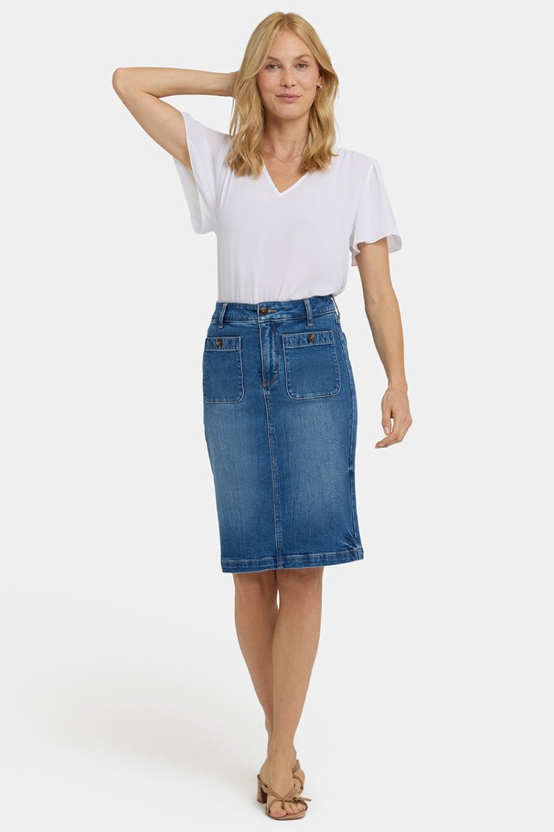High Rise Denim Skirt | Wild River | Denim | NYDJ