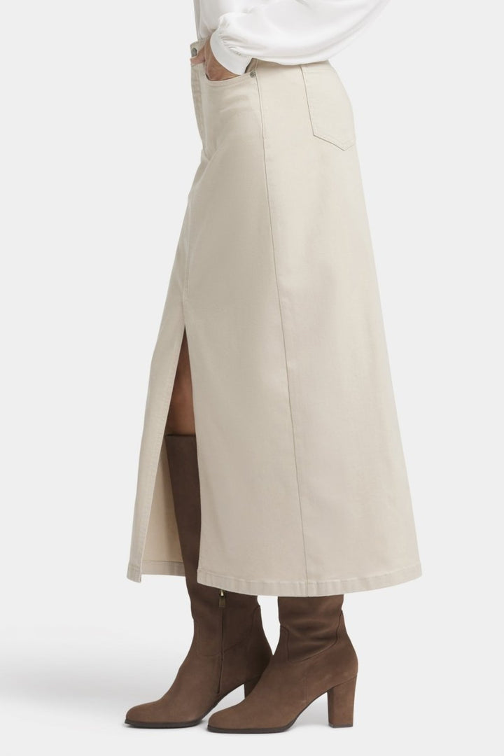 High Rise Long Skirt With Center Front Slit | Feather | Skirt | NYDJ