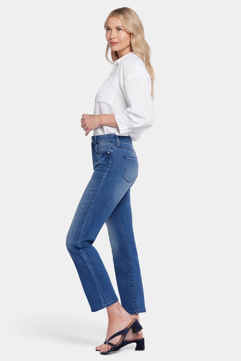 High Rise Marilyn Straight Ankle Jeans Medium Blue Premium Denim | Blue island | Denim | NYDJ