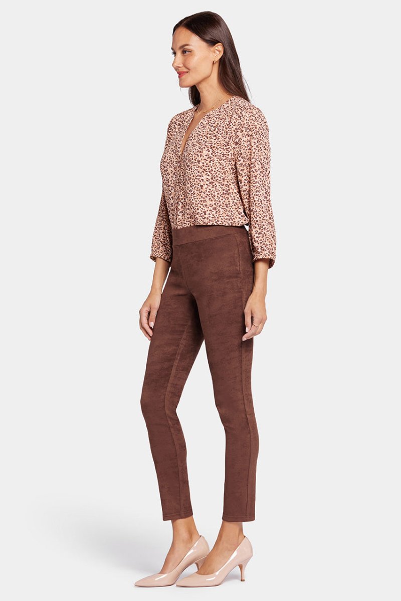 Legging Dark Brown Stretch Faux Suede | Dark Chocolate | Non Denim | NYDJ