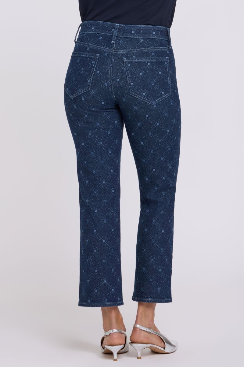 Marilyn Straight Ankle Jeans | Geo Flower Print | Denim | NYDJ