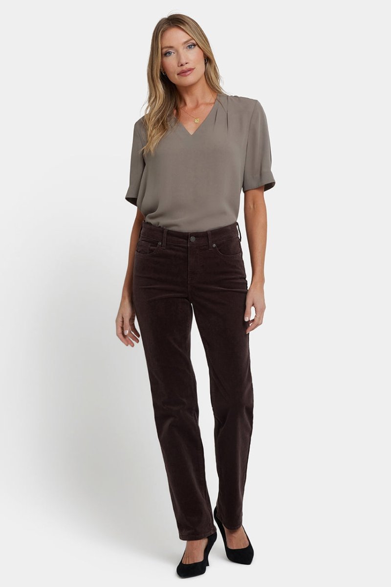 Marilyn Straight Corduroy Pants | Bitter Chocolate - NYDJ
