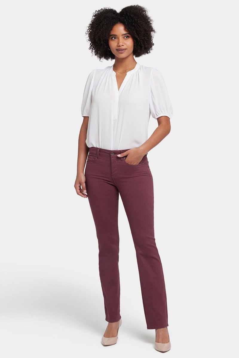 Marilyn Straight Jeans Red Coloured Denim | Dark Cherry - NYDJ